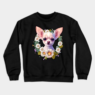 Floral Chihuahua Crewneck Sweatshirt